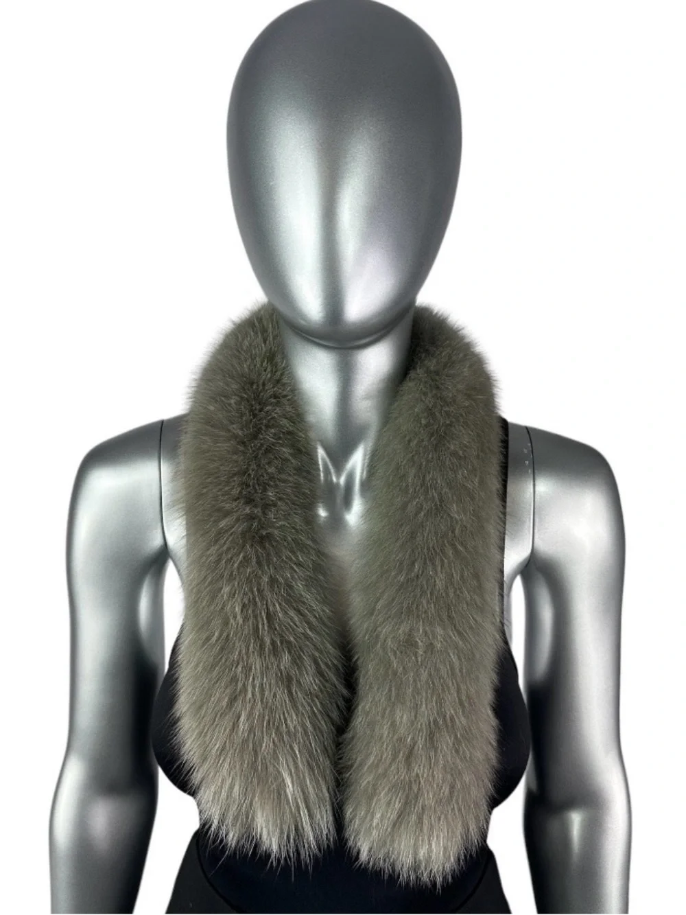 GREY FOX Collar, 30” L, Certified Vintage Fur